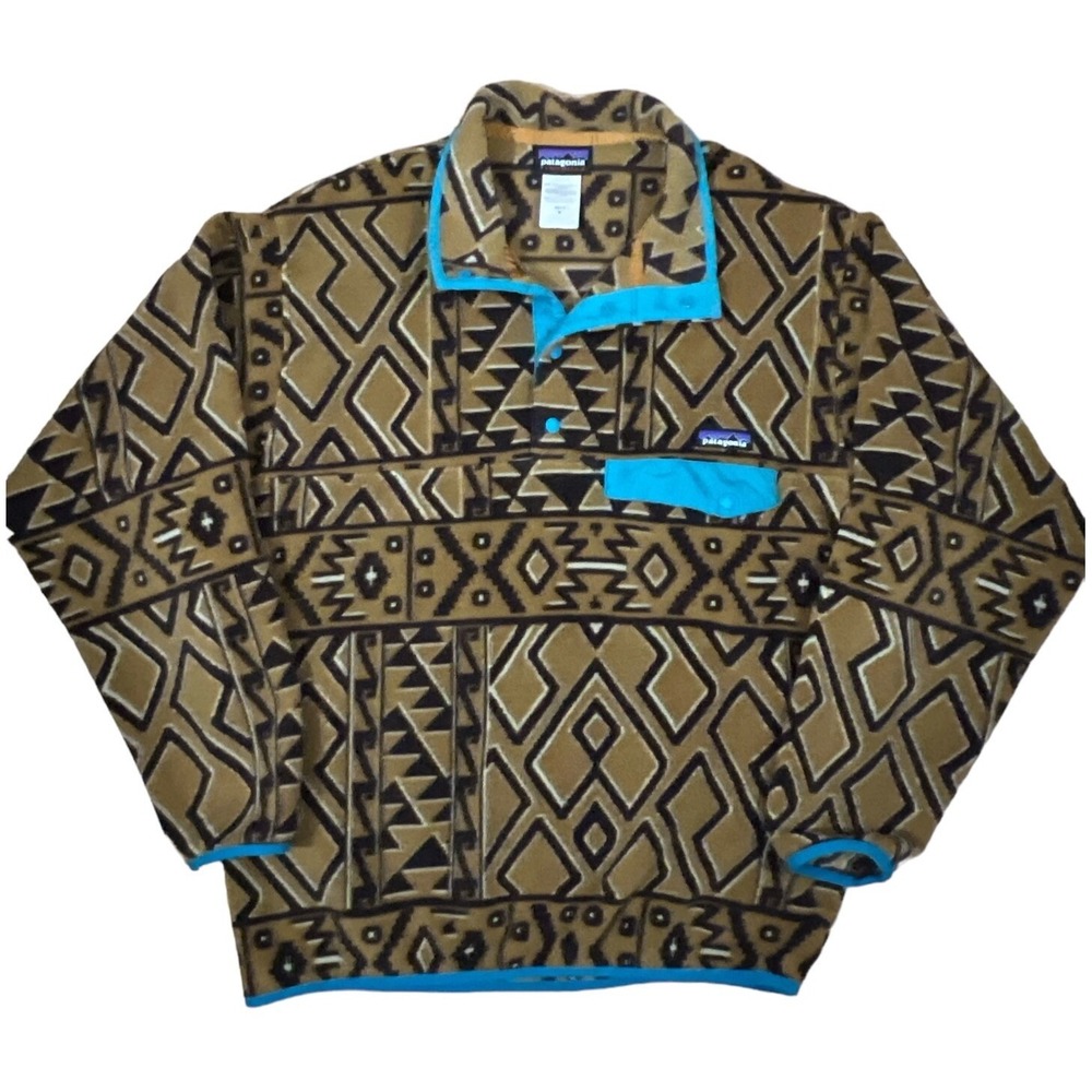 Patagonia Synchilla Snap T Aztec Tribal Fleece Pullover Jacket MEDIUM